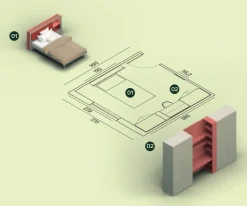 Cameretta in laminato opaco Cameretta letto a terra 02 Mistral scontata a PREZZI OUTLET