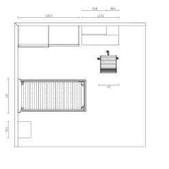 Cameretta in laminato opaco Cameretta moretti blu Moretti compact scontata a PREZZI OUTLET