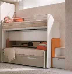 Cameretta Letto genius Dielle con letto a castello scorrevole in offerta