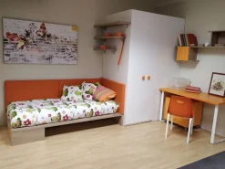 Cameretta Oliver noce Zg mobili con letto a terra in offerta