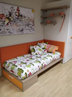 Cameretta Oliver noce Zg mobili con letto a terra in offerta