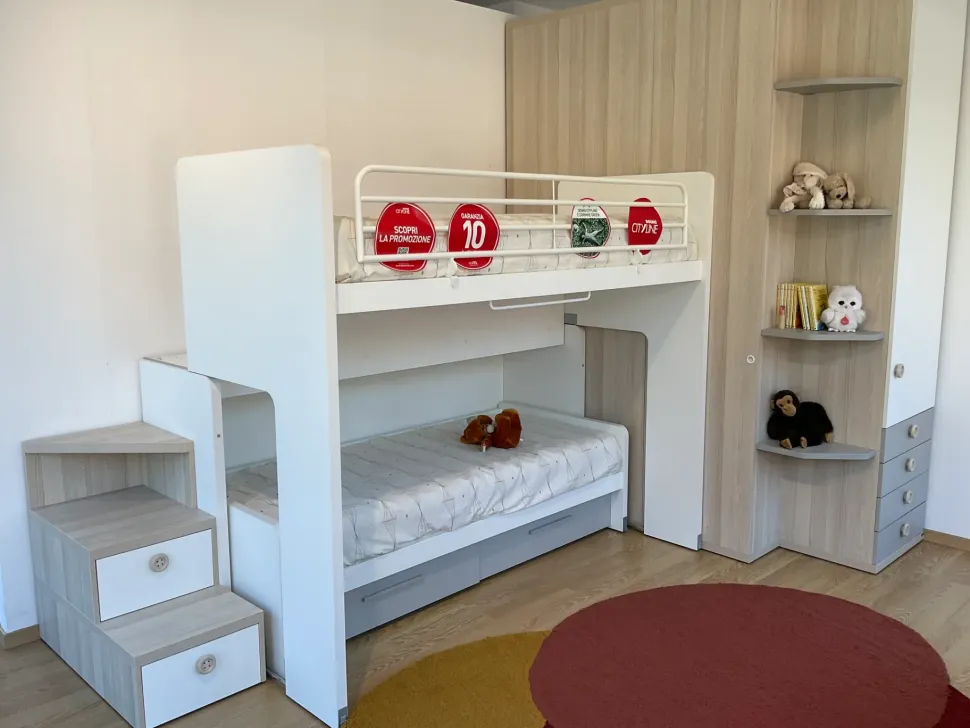 Cameretta Qik Doimo cityline con letto a castello scorrevole in offerta