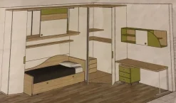 Cameretta Qik Doimo cityline con letto a ponte a prezzo Outlet