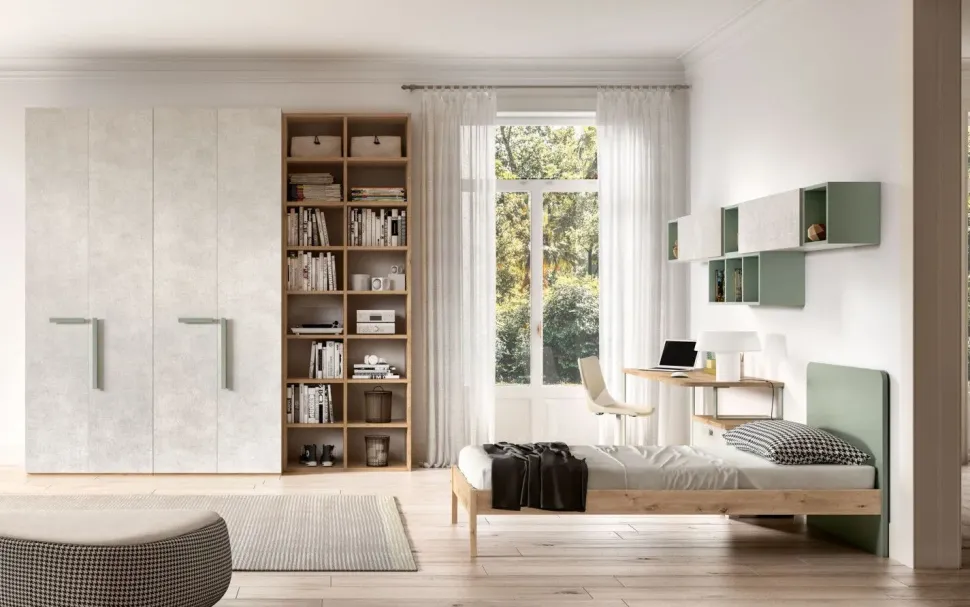 Cameretta Room128 Zg mobili con letto a terra in Offerta Outlet