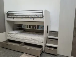 Cameretta Roy e kubo Doimo cityline con letto a castello scorrevole a prezzo Outlet