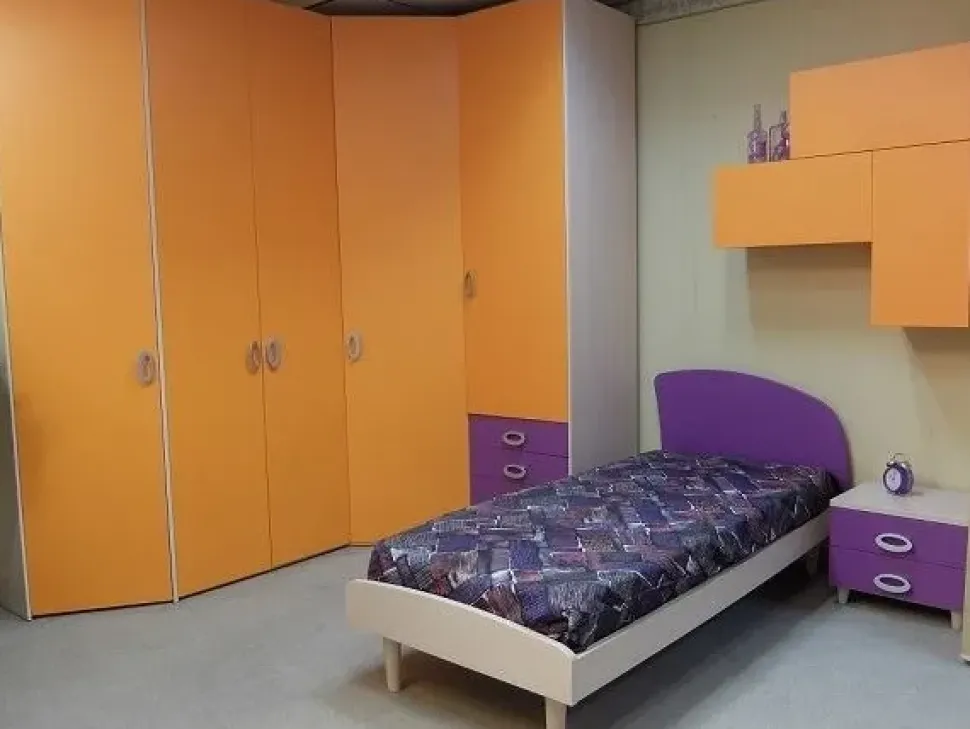 Cameretta Sirius Moretti compact con letto a terra a prezzo Outlet