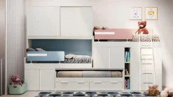 Cameretta Smart junior 42 San martino mobili con letto a soppalco scorrevole in offerta