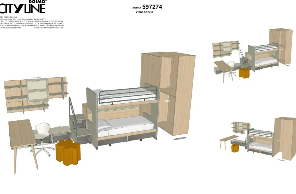 Cameretta Soppalco scorrevole roy Doimo cityline con letto a soppalco scorrevole scontata