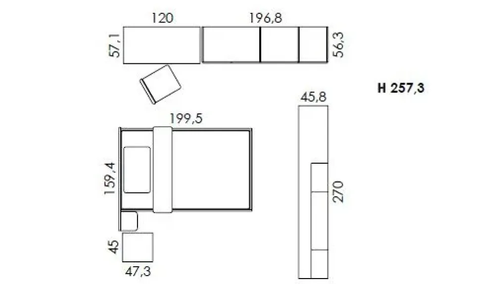 Cameretta Volo c312 Colombini casa con letto una piazza e mezza scontata