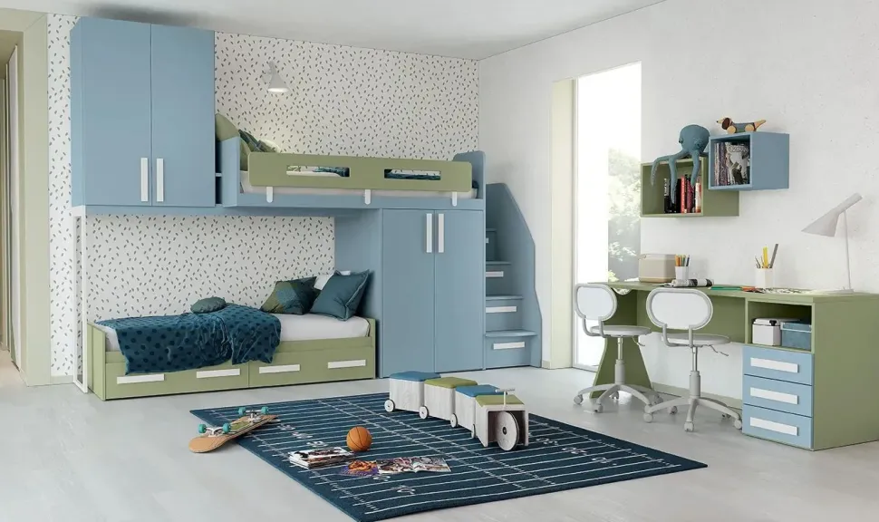 Cameretta Volo c315 Colombini casa con letto a soppalco scontata