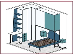 Cameretta Young yc313 Moretti compact camerette con letto a ponte scontata