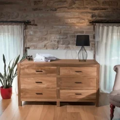 Cassettiera Cassettiera 6 cassetti teak Outlet etnico in Legno in offerta