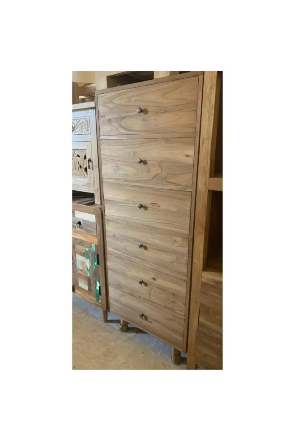 Cassettiera Cassettiera teak 6css Outlet etnico in Legno in offerta