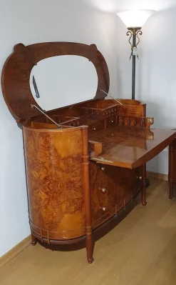 Cassettiera Classica modello Ovale in radica con ribalta a marchio Artigianale a prezzo scontato