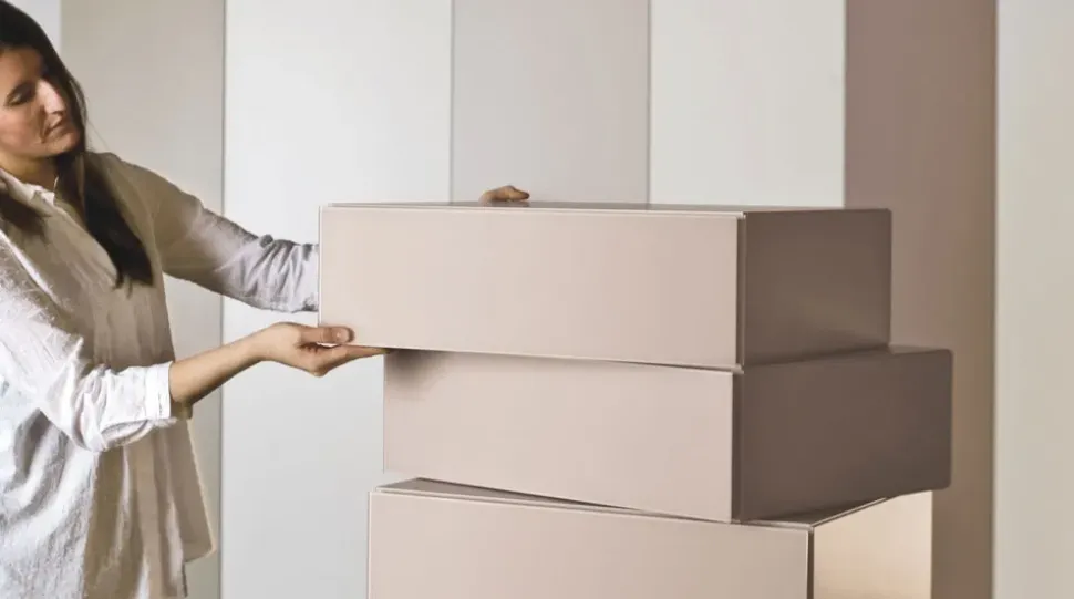 Cassettiera in Laccato opaco Morgana 7 cassetti Lago a prezzo Outlet