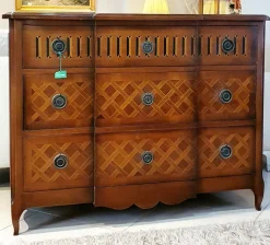 Cassettiera in Legno Cassettone con intarsi Artigianale a prezzo scontato