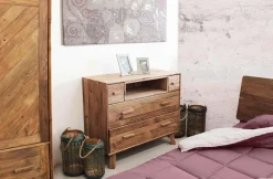 Cassettiera in Legno Legno riciclato Outlet etnico a prezzo Outlet