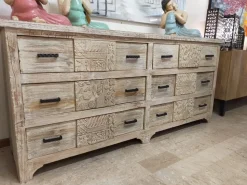 Cassettiera India Outlet etnico in Legno con forte sconto