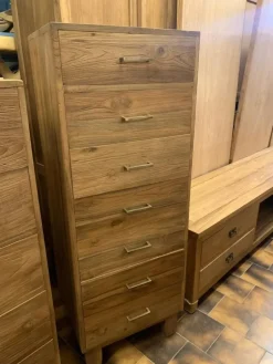 Cassettiera modello Cassettiera teak 7css in Legno Outlet etnico scontata