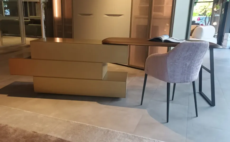 Cassettiera modello Comò con scrittoio girevole domino in Laccato opaco Sangiacomo scontata