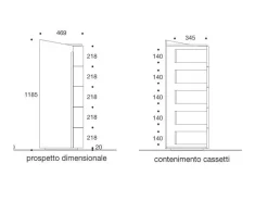 Cassettiera modello Settimanale curvo babila in Legno Sangiacomo in offerta