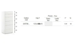 Cassettiera Settimino twils testris laccato opaco Twils in Laccato opaco in offerta