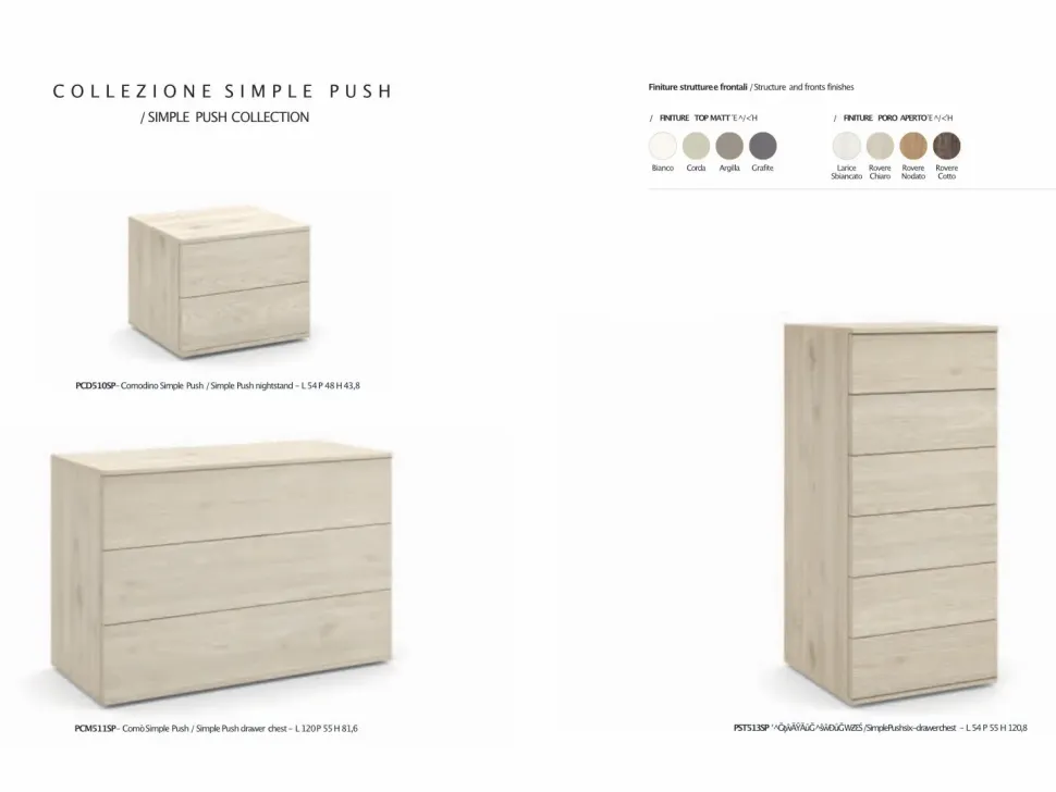 Cassettiera Simple push Zg mobili in Laminato a prezzi convenienti