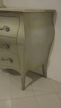 Codia Camera Gruppo letto Moderne in foglia argento Comò e comodini