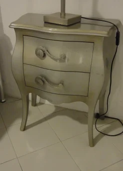 Codia Camera Gruppo letto Moderne in foglia argento Comò e comodini