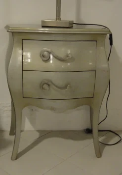 Codia Camera Gruppo letto Moderne in foglia argento Comò e comodini