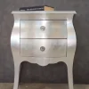 Comodino Bombato foglia argento di Artigianale a PREZZI OUTLET