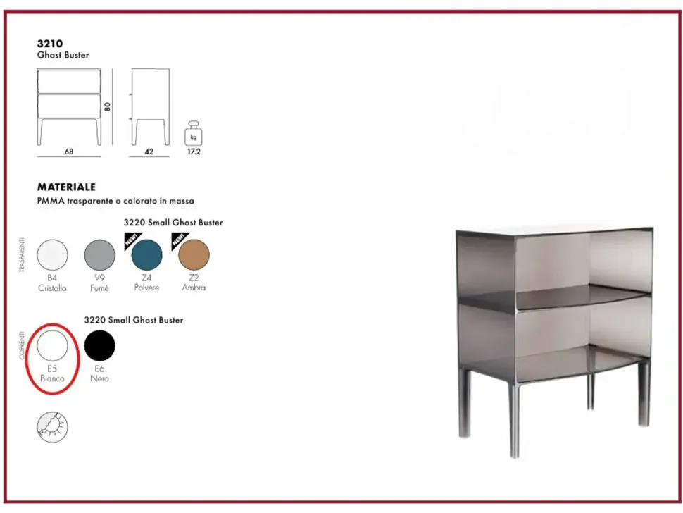 Comodino Ghost buster 03210/e5 di Kartell a PREZZI OUTLET