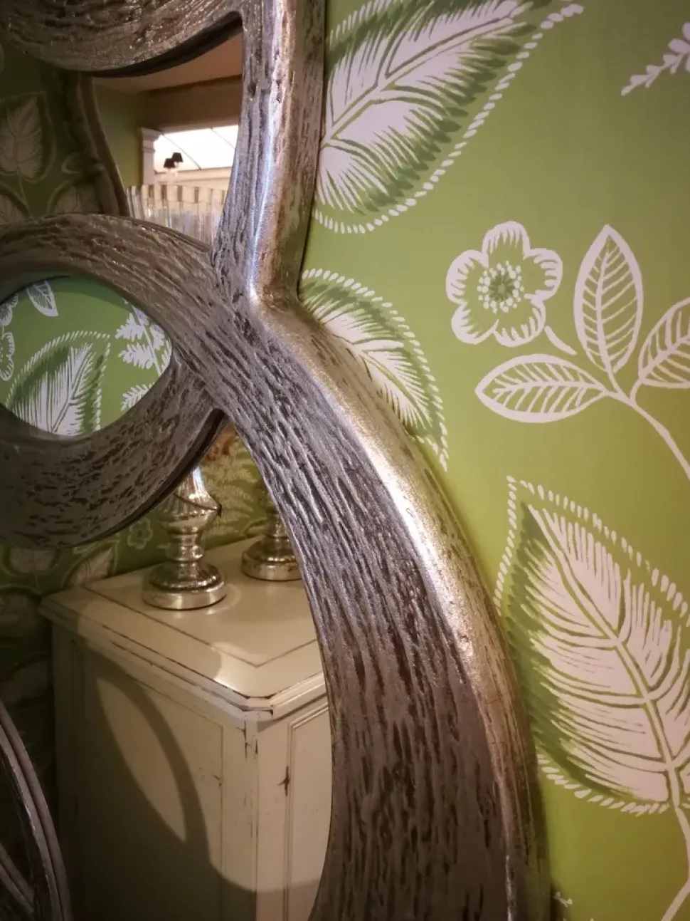 Complemento Pintdecor Specchiera decorativa in foglia argento