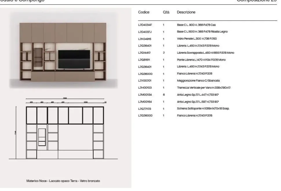 Composizione per il living modello Orme day 25 di Orme a prezzo scontato