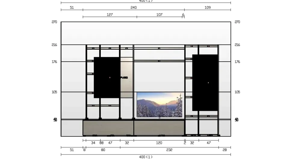 Composizione per il living modello Sm021 di Imab in Offerta Outlet