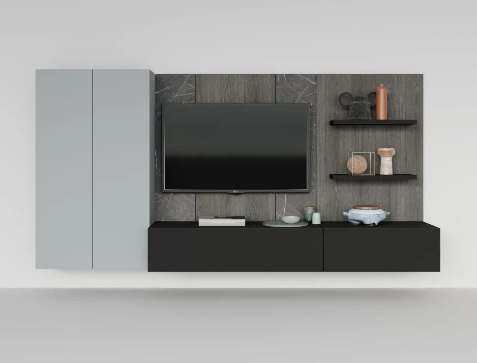 Composizione per la zona giorno modello Skyline di Astor mobili a prezzo Outlet