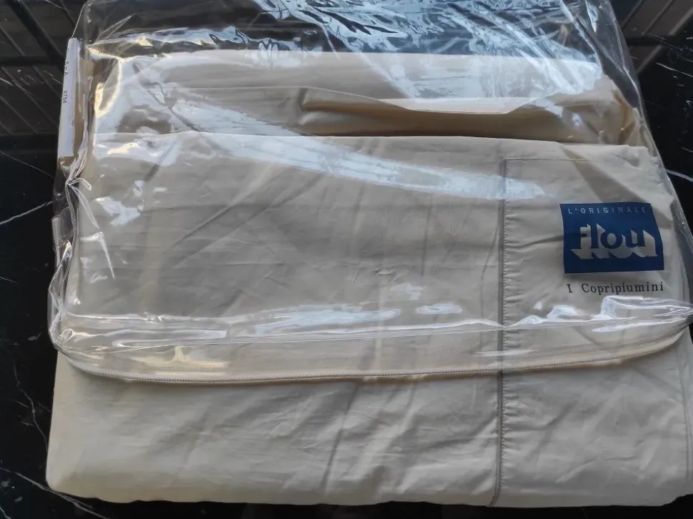 Copripiumini Marina tortora riga larga in Cotone di Flou a prezzi davvero convenienti