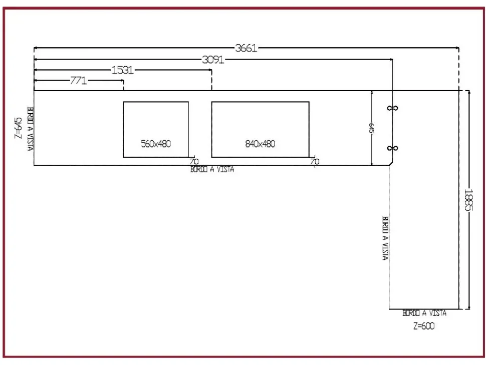 Cucina a PREZZI OUTLET in legno Arredo3 -51%