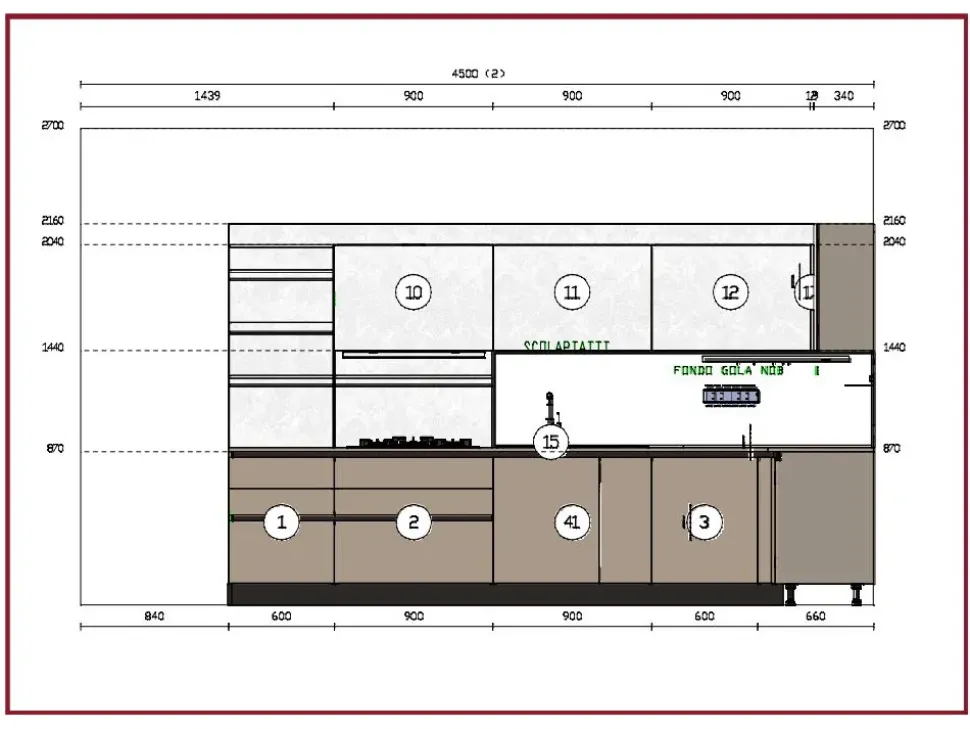 Cucina a PREZZI OUTLET in legno Arredo3 -51%