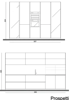 Cucina a PREZZI OUTLET in laminato opaco Poliform -45%