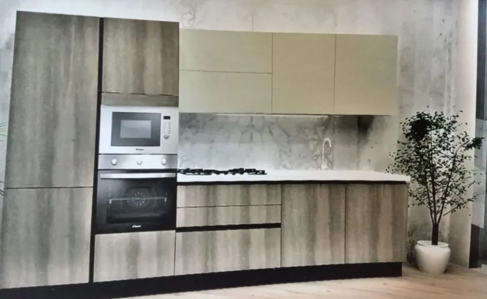 Cucina a PREZZI OUTLET in laminato materico Aran -51%