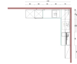 Cucina a PREZZI OUTLET in nobilitato Snaidero -50%