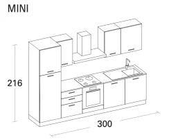Cucina a PREZZI OUTLET in laminato opaco Arrex -20%