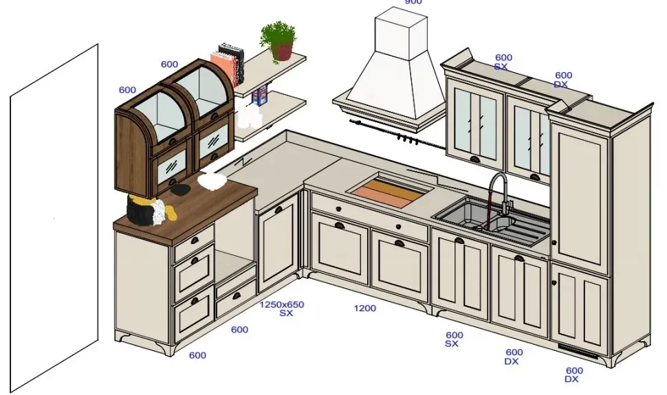 Cucina a prezzo ribassato ad angolo inglese Cucina scavolini favilla laccata opaco tortora Scavolini
