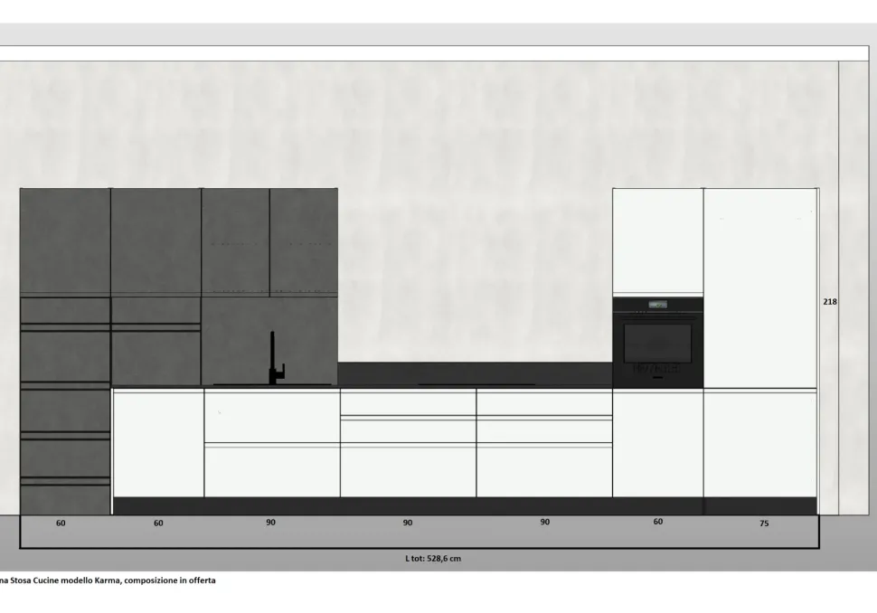 Cucina a prezzo ribassato lineare moderna Karma Stosa