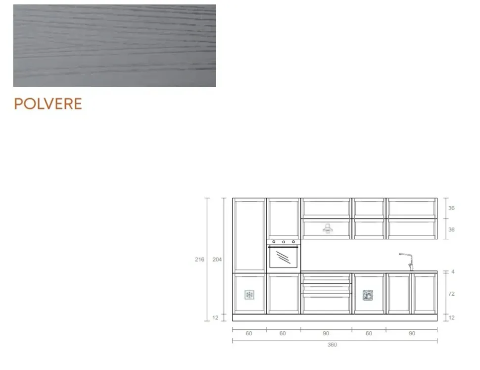 Cucina a prezzo ribassato lineare moderna Nova Artigianale