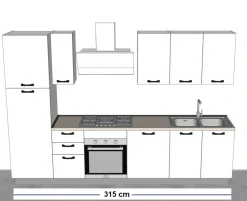 Cucina a prezzo ribassato lineare design Olimpia Artigianale