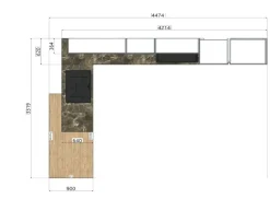 Cucina a prezzo scontato con penisola design Natural Moretti compact
