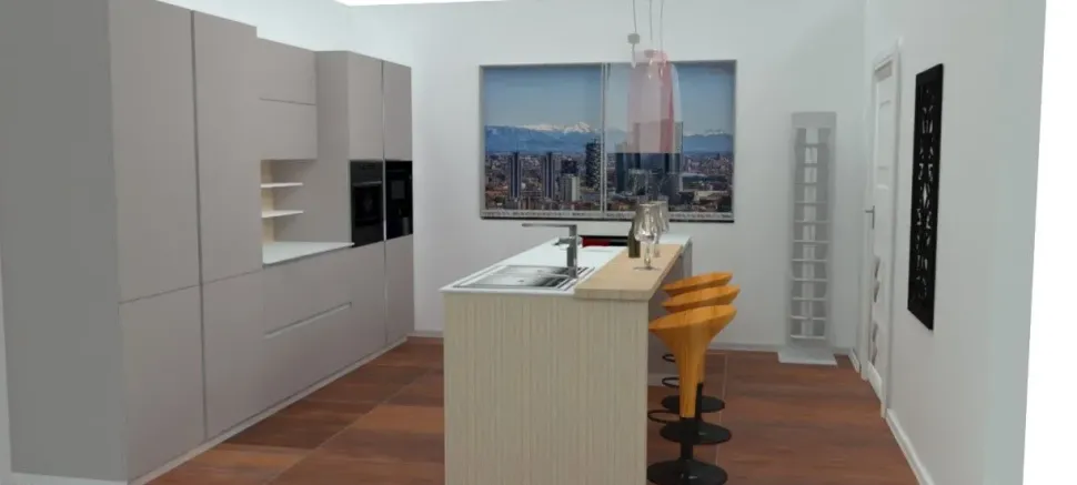 Cucina a prezzo scontato con isola moderna Mk18 Antares