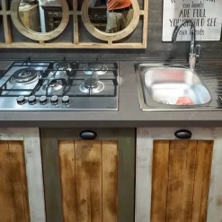 Cucina a prezzo scontato lineare provenzale Cucina nordic  vintage style  in legno Nuovi mondi collection